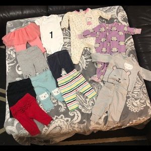 Assorted 0-3 month baby clothes